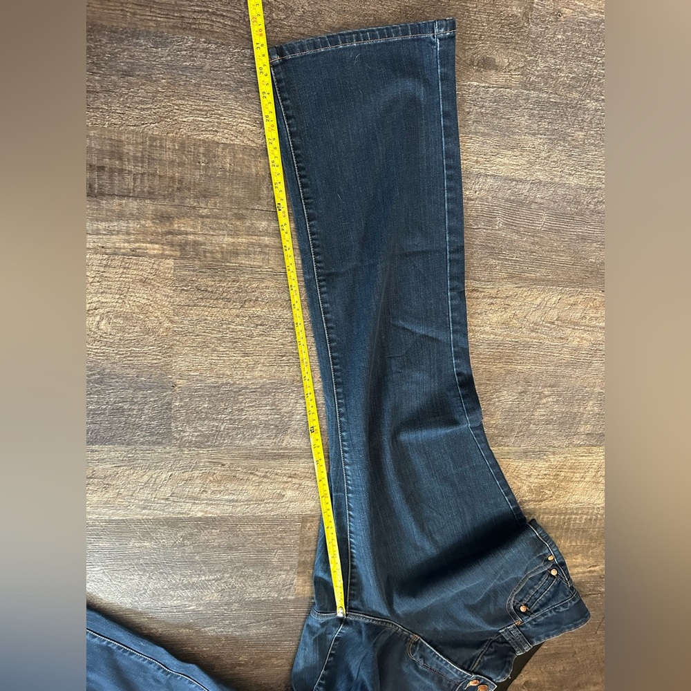 Lane Bryant Straight Leg Jeans Size 16 Avg Dark Wash Elastic Waist Tummy Control - Picture 10 of 10